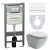 Унитаз подвесной Ceramica Nova Metropol CN4002_1002W_1000  безободковый, с крышкой микролифт, с инсталляцией и белой кнопкой