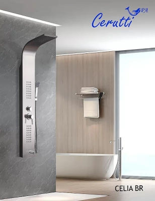 Душевая панель CeruttiSpa Celia BR 10405 нержавеющая сталь матовая