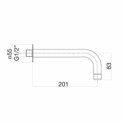 Излив для душа Webert Sax Evolution SE0371560 черный матовый