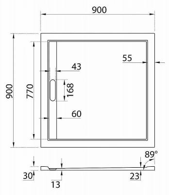 Душевой поддон Cezares TRAY AS-A 90x90 белый
