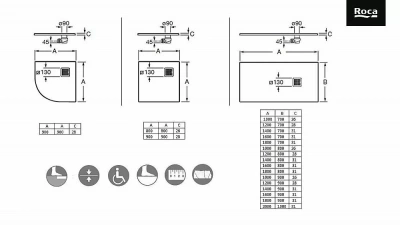Душевой поддон Stonex® Roca Terran 90X90 Blanco
