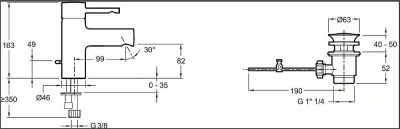 Cмеситель для раковины Jacob Delafon CUFF E37041-CP