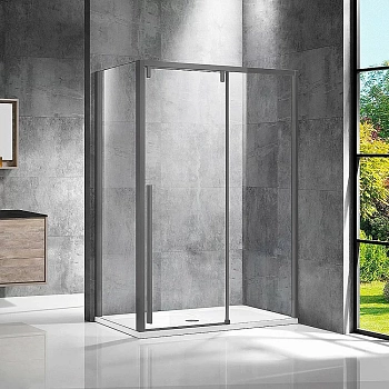 Душевой уголок Vincea Lugano VSR-1L1012CLGM-1 120x100 стекло прозрачное/профиль вороненая сталь