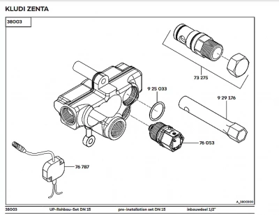 Скрытая часть смесителя Kludi Zenta 38003