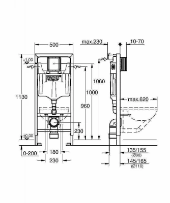 Инсталляция для унитаза Grohe Rapid SL 38536001