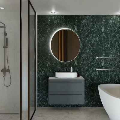 Тумба с раковиной LA FENICE Elba Grigio TWIN 100 серая/столешница белая
