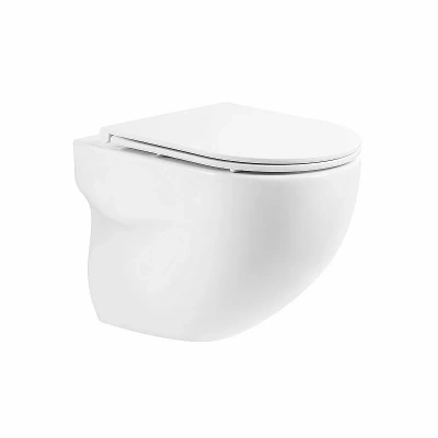 Унитаз подвесной BelBagno ONDA BB066CHR безободковый, с крышкой микролифт, с инсталляцией и белой кнопкой