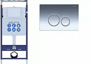 Инсталляция для унитаза Aquatek Easy Fix INS-0000010 с кнопкой KDI-0000018 хром глянцевый