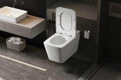 Унитаз подвесной ABBER Rechteck AC1202P импульсный смыв, с крышкой микролифт