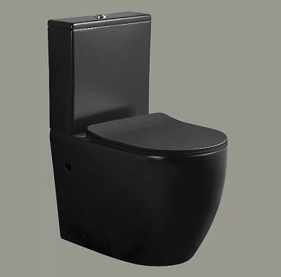 Унитаз CeruttiSpa ORLTER MB CT9866 безободковый, с бачком, с крышкой микролифт, черный матовый