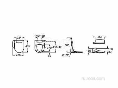 Крышка-биде Roca Multiclean Advance Round 804001001