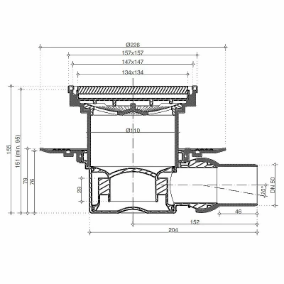 Душевой трап Pestan Confluo Standard 13000119 золото