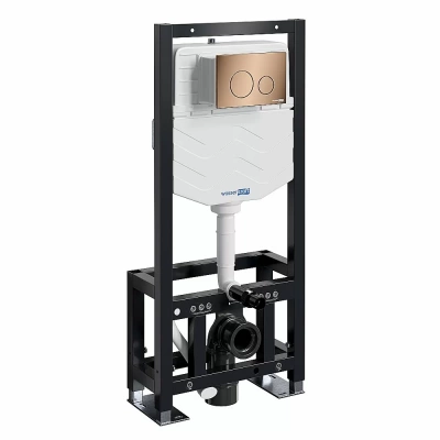 Система инсталляции для унитаза WasserKraft Dill 61TLT.010.ME.RG02 с кнопкой розовое золото