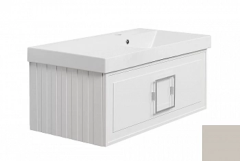 Тумба с раковиной La Fenice Cubo 90 бежевая матовая/ручка хром