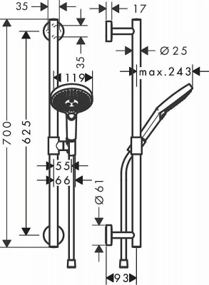 Душевая гарнитура Hansgrohe Raindance Select S 120 3jet 26320000