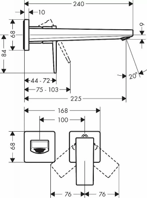Смеситель для раковины Hansgrohe Metropol 225 32526140