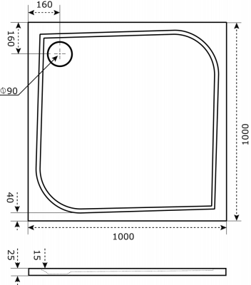 Душевой поддон Good door КВАДРО 100x100