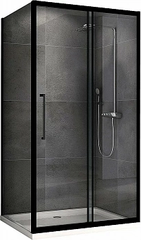 Душевой уголок ABBER Schwarzer Diamant AG30180BH-S80B 180х80 стекло прозрачное/профиль черный