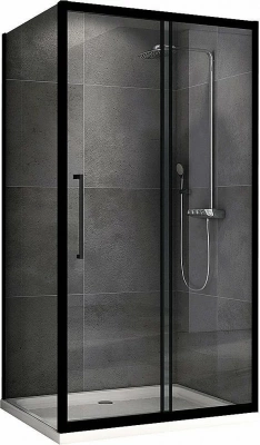 Душевой уголок ABBER Schwarzer Diamant AG30180BH-S80B 180х80 стекло прозрачное/профиль черный
