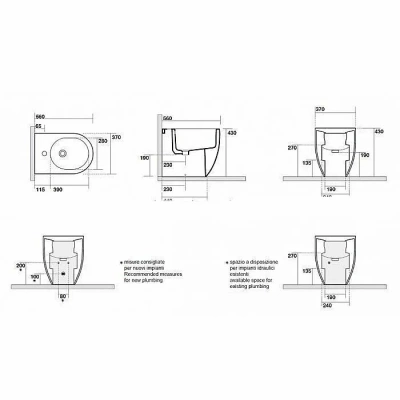 Биде напольное Kerasan Flo 312201*1