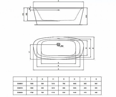 Ванна акриловая Ideal Standard Dea E306701 180x80 белая