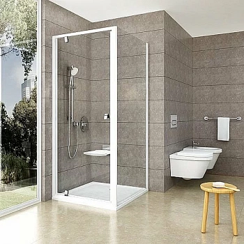 Душевой уголок Ravak Pivot PDOP1+PPS 80х100 профиль белый с ручками хром/стекло прозрачное