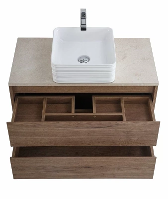 Тумба с раковиной и столешницей BelBagno KRAFT 90 Rovere Tabacco