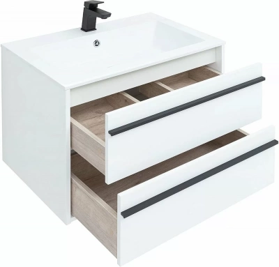 Тумба с раковиной Aquanet Lino 70 белый матовый