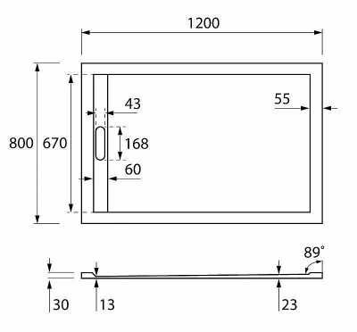 Душевой поддон Cezares Tray AS-AH 120x80