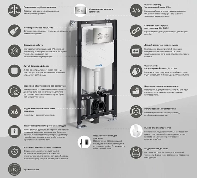 Инсталляция для унитаза WasserKraft Aller 10TLT.010.ME.BN01