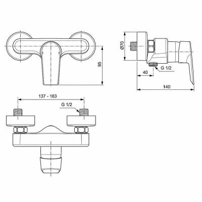 Смеситель для душа Ideal Standard Tesi A6581AA