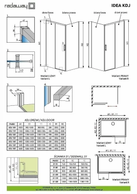 Душевой уголок Radaway Idea KDJ 150x90