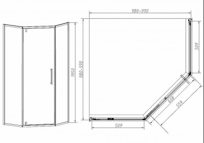 Душевой уголок Vincea Slim-N VSP-4SN100CLGM 100x100 стекло прозрачное/профиль вороненая сталь