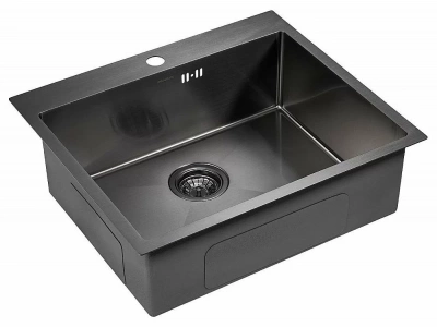 Мойка кухонная Paulmark BRIM PM215951-GM вороненая сталь