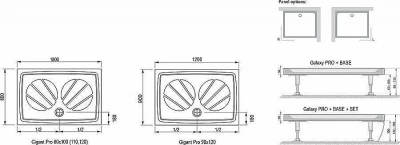 Душевой поддон Ravak Galaxy Pro Gigant 120x90