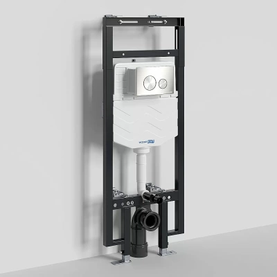 Инсталляция для унитаза WasserKraft Dinkel 58TLT.010.ME.BN02 с кнопкой никель