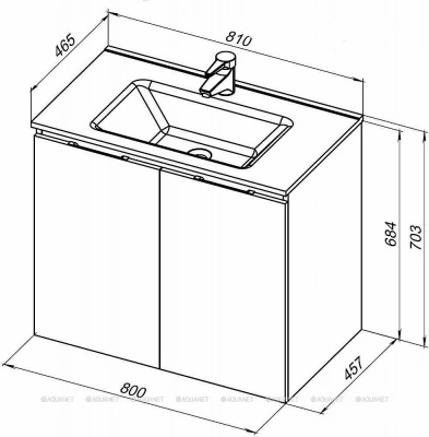 Тумба с раковиной Aquanet Алвита New 277526 80 белый матовый