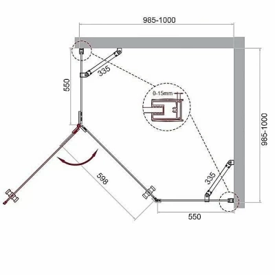 Душевой уголок BelBagno KRAFT P-1 100x100 прозрачный/хром