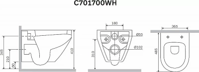 Унитаз подвесной AM.PM Spirit V2.0 C701700WH белый