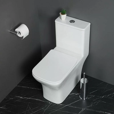 Унитаз-моноблок BelBagno NEON BB8617CPR-MN/SC белый, с крышкой микролифт, безободковый