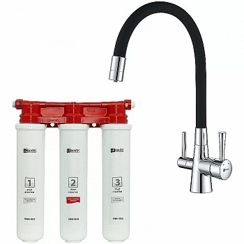 Смеситель для кухни Lemark Comfort LM3075C085 хром/черный