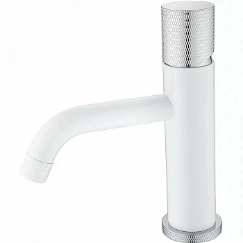 Смеситель для раковины Boheme Stick 121-WCR.2 белый/ручка хром