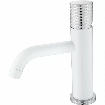 Смеситель для раковины Boheme Stick 121-WCR.2 белый/ручка хром