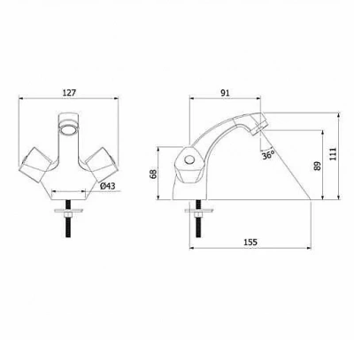Смеситель для раковины Milardo Tring TRISB01M01 хром