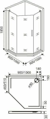 Душевой уголок Good Door FANTASY PNT-100-C-CH 100x100