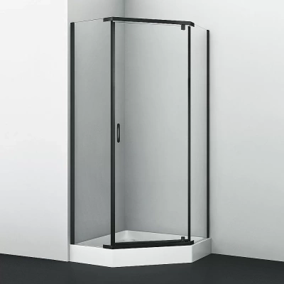 Душевой уголок WasserKRAFT Wiese 84P11 90х90 стекло прозрачное/профиль черный