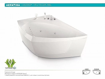 Акриловая ванна Aquatika Альпина Standart 170х110 Левосторонняя
