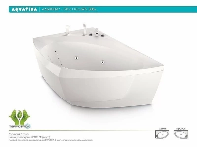 Акриловая ванна Aquatika Альпина Standart 170х110 Левосторонняя