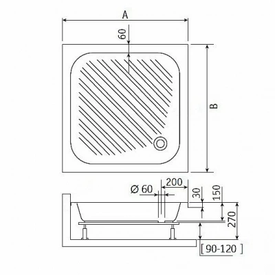 Душевой поддон RGW Acryl B/CL-S 16180199-51 90х90 белый