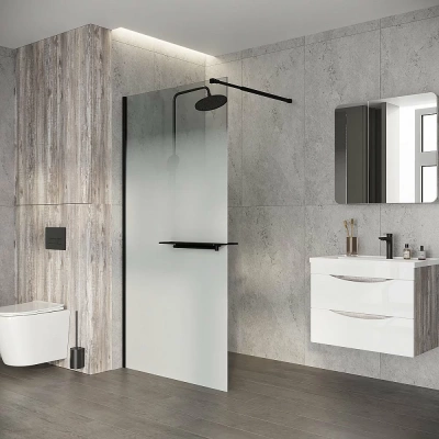 Душевая перегородка Niagara Nova 120 NG-582-12BLACK профиль черный матовый/стекло белый градиент